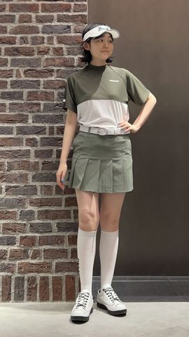 WOMEN'S LOGO ELASTIC PLEATED SKIRT（ウイメンズロゴエラ