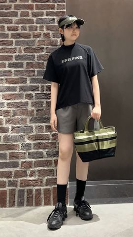 BRIEFING オリーブ ハイネックシャツ S レディース　カーキ WOMEN'S EARTH HIGHNECK （リラックスフィット）（ウィメンズ