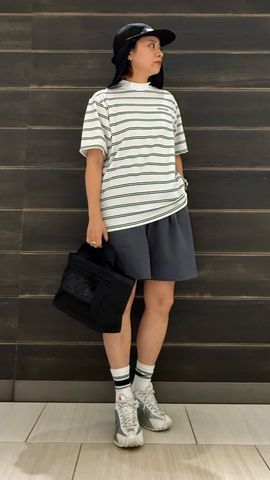 MEN'S DOUBLE STRIPE HIGHNECK （リラックスフィット）（メンズ ダブル