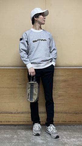 MEN'S BIRDS EYE LOGO CREWNECK KNIT（メンズ バーズアイ ロゴ クール