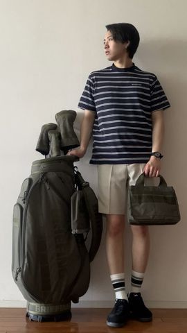 MEN'S DOUBLE STRIPE HIGHNECK （リラックスフィット）（メンズ ダブル