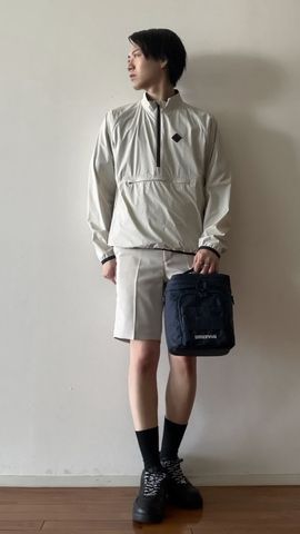 MEN'S POCKETABLE WIND HALFZIP BLOUSON（メンズ ポケッタブル