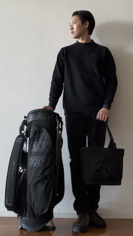 CE MEN'S WAFFLE NECK LOGO LS HIGHNECK（リラックスフィット）（CE