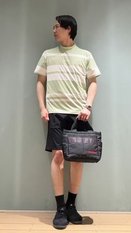 ブリーフィング メンズ マリーン ストライプ ハイネック リラックスフィット MEN'S PANEL STRIPE HIGHNECK（リラックスフィット）（メンズ パネル