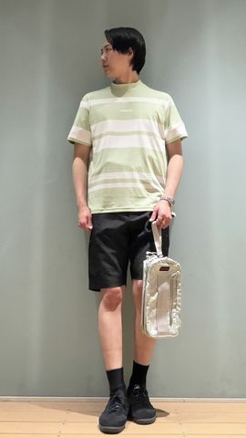 MEN'S PANEL STRIPE HIGHNECK（リラックスフィット）（メンズ パネル