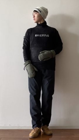 MEN'S SHAGGY LOGO TURTLENECK KNIT（メンズ シャギー ロゴ