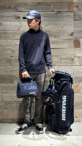 メンズウェア BRIEFING BACK LOGO LINE LS HALF ZIP CL MEN'S BACK LINE LS HALFZIP（CL メンズバックラインロング