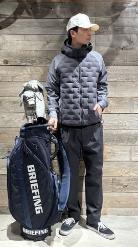 【美品】ブリーフィング　クルーネックニット　メリノウール　カーキ BRIEFING（ブリーフィング） セーター ニット CE MEN'S DOCKING