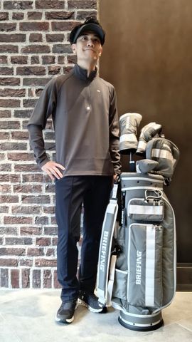 ブリーフィング BRIEFING LS HALF ZIP SHIRT チャコール ブリーフィング BRIEFING LS HALF ZIP SHIRT チャコール