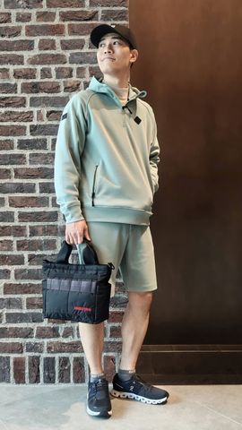 MEN'S BACK PILE HALFZIP HOODIE（メンズ バックパイル ハーフジップ