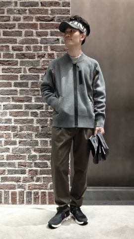 BRIEFING GOLF DOCKING KNIT BLOUSON グレー CE MEN'S DOCKING KNIT