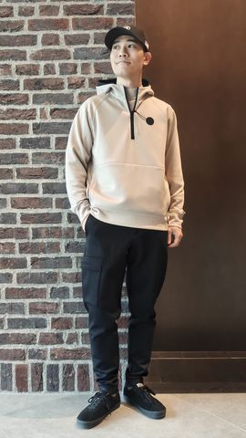 CE MEN'S MESH FAKE LAYERED HALFZIP（CE メンズ メッシュ フェイク