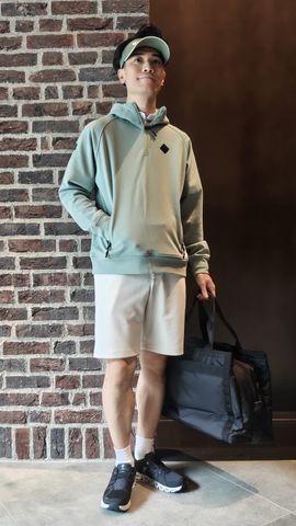 MEN'S BACK PILE HALFZIP HOODIE（メンズ バックパイル ハーフジップ