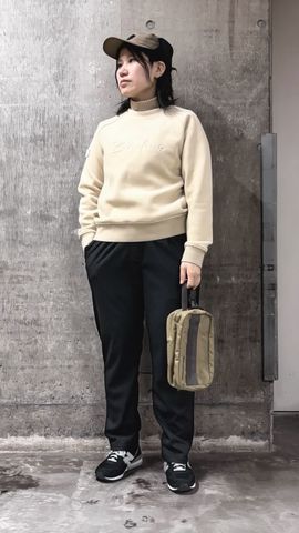 HOL WOMEN'S STITCH LOGO FAKE LAYERED HIGHNECK（ホリデーウイメンズ