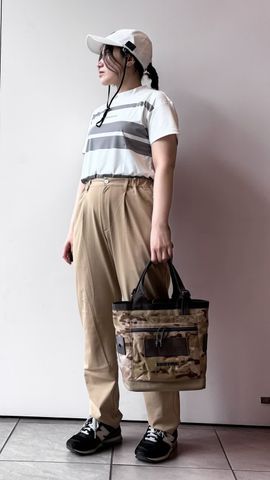 WOMEN'S PANEL STRIPE HIGHNECK（リラックスフィット）（ウイメンズ