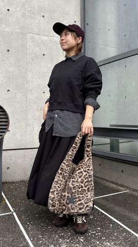 ハグオーワー▫️レオパードpt.ワンハンドルバケットバッグ（M）キャメル ハグオーワー▫️レオパードpt.ワンハンドルバケットバッグ（M