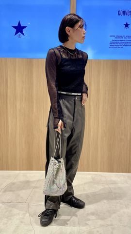 SET UP】DENIM×FAKE LEATHER DOCKING PANTS｜CONVERSE TOKYO