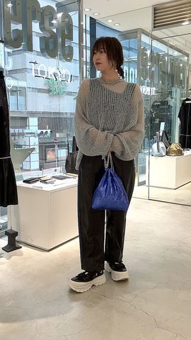 SET UP】DENIM×FAKE LEATHER DOCKING PANTS｜CONVERSE TOKYO