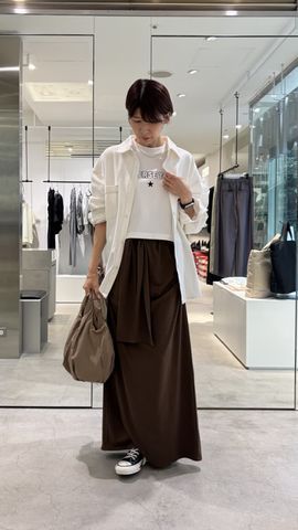 HL】JERSEY GATHERED RIBBON SKIRT｜CONVERSE TOKYO (コンバース