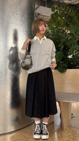 KURO】PLEATED DENIM SKIRT｜CONVERSE TOKYO (コンバーストウキョウ