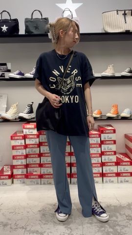 DAMAGED CAT LOGO TEE｜CONVERSE TOKYO (コンバーストウキョウ