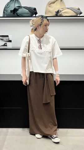HL】JERSEY GATHERED RIBBON SKIRT｜CONVERSE TOKYO (コンバース