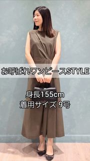 大きいサイズ》ウエストタックワンピース｜INED L（イネド エル
