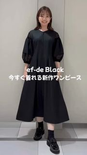 デニムプリントレース使いワンピース｜ef-de Black（エフデ ブラック