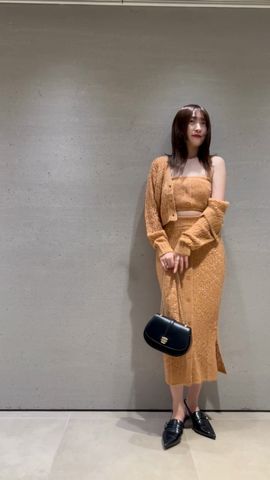 ファンシーヤーンニットタイトスカート(ロングスカート