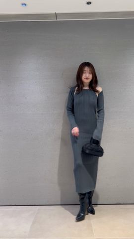カーデセットアメスリニットワンピース(マキシ・ロング