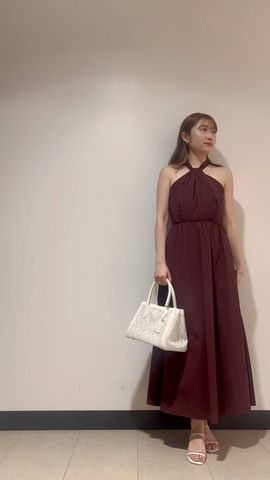 ホルターネックフレアワンピース(マキシ・ロングワンピース