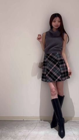 ロービングチェックミニスカート(ミニスカート)｜スカート
