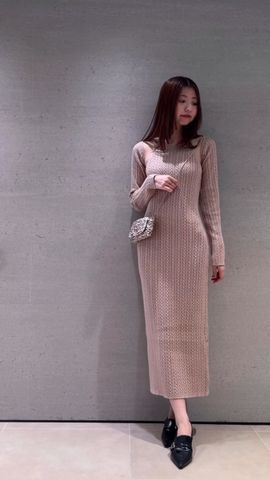 カーデセットアメスリニットワンピース(マキシ・ロング