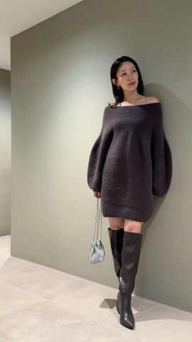 ラクーンミニニットワンピース(ミニワンピース)｜ワンピース