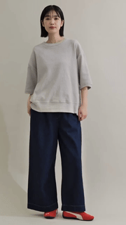 8oz タックワイドイージーデニムパンツ レディース【2026年春夏秋新作