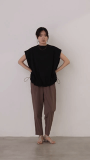 ICE TOUCH 接触冷感(中手) ノースリーブ ドロストトップス 2026新作 春