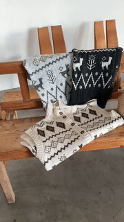 2025 新作】ノルディック柄が映える軽やかニットベスト 前開き